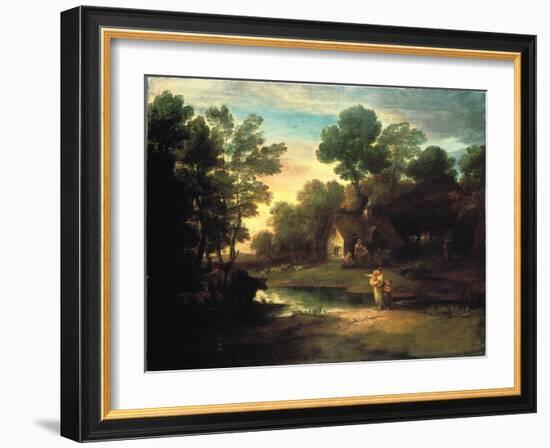 Wooded Landscape with Cattle by a Pool, 1782-Thomas Gainsborough-Framed Giclee Print