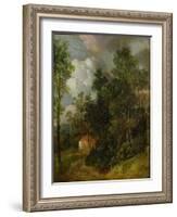 Wooded Landscape with Country House and Two Figures, C.1752-Thomas Gainsborough-Framed Giclee Print