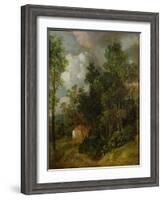 Wooded Landscape with Country House and Two Figures, C.1752-Thomas Gainsborough-Framed Giclee Print