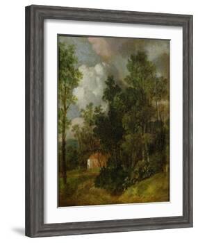 Wooded Landscape with Country House and Two Figures, C.1752-Thomas Gainsborough-Framed Giclee Print