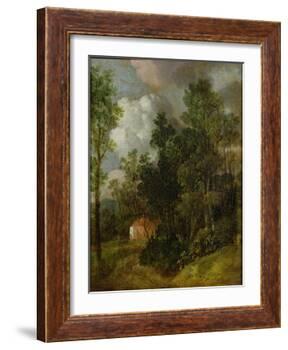 Wooded Landscape with Country House and Two Figures, C.1752-Thomas Gainsborough-Framed Giclee Print
