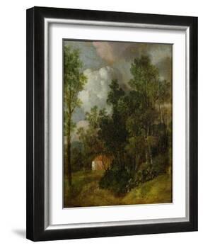 Wooded Landscape with Country House and Two Figures, C.1752-Thomas Gainsborough-Framed Giclee Print