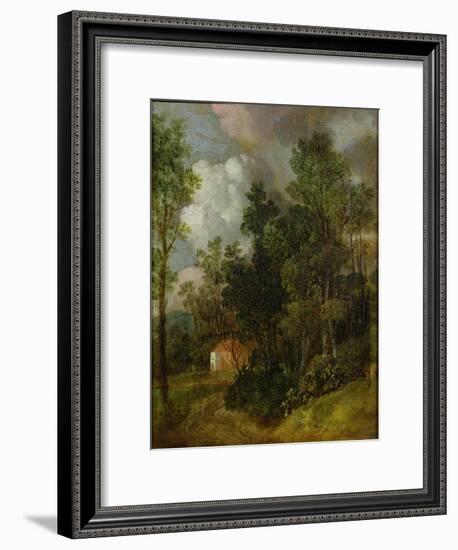 Wooded Landscape with Country House and Two Figures, C.1752-Thomas Gainsborough-Framed Giclee Print