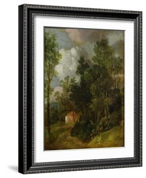Wooded Landscape with Country House and Two Figures, C.1752-Thomas Gainsborough-Framed Giclee Print