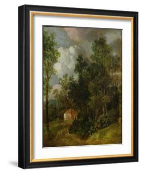 Wooded Landscape with Country House and Two Figures, C.1752-Thomas Gainsborough-Framed Giclee Print