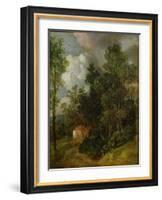 Wooded Landscape with Country House and Two Figures, C.1752-Thomas Gainsborough-Framed Giclee Print