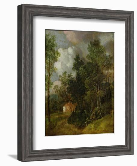 Wooded Landscape with Country House and Two Figures, C.1752-Thomas Gainsborough-Framed Giclee Print