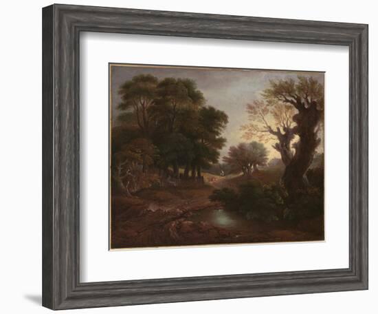 Wooded Landscape with Drover and Cattle and Milkmaids, C.1772-Thomas Gainsborough-Framed Giclee Print