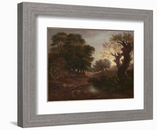 Wooded Landscape with Drover and Cattle and Milkmaids, C.1772-Thomas Gainsborough-Framed Giclee Print