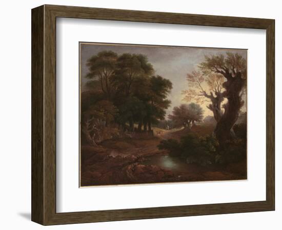 Wooded Landscape with Drover and Cattle and Milkmaids, C.1772-Thomas Gainsborough-Framed Giclee Print