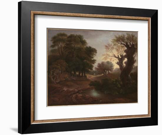 Wooded Landscape with Drover and Cattle and Milkmaids, C.1772-Thomas Gainsborough-Framed Giclee Print