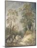 Wooded Landscape with Gypsy Encampment, C.1760-65 (W/C and Gouache over Pencil and Chalk on Paper)-Thomas Gainsborough-Mounted Giclee Print