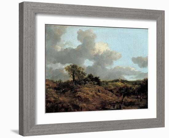 Wooded Landscape with Herdsman Seated, C.1748-Thomas Gainsborough-Framed Giclee Print