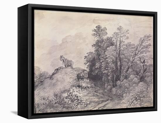 Wooded Landscape with Horse and Boy Sleeping, C.1757-Thomas Gainsborough-Framed Premier Image Canvas