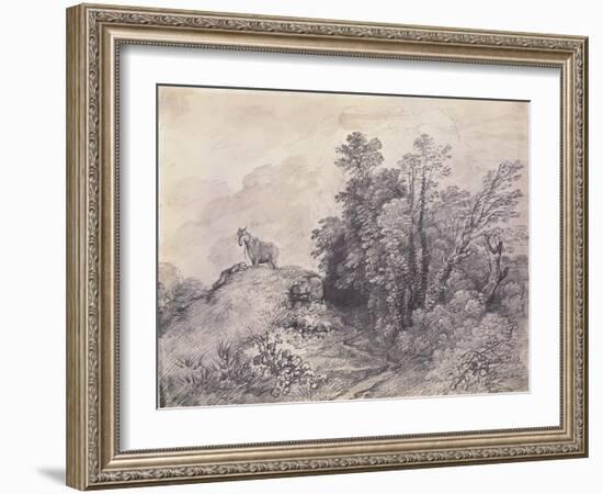 Wooded Landscape with Horse and Boy Sleeping, C.1757-Thomas Gainsborough-Framed Giclee Print