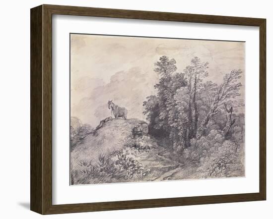 Wooded Landscape with Horse and Boy Sleeping, C.1757-Thomas Gainsborough-Framed Giclee Print