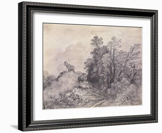 Wooded Landscape with Horse and Boy Sleeping, C.1757-Thomas Gainsborough-Framed Giclee Print