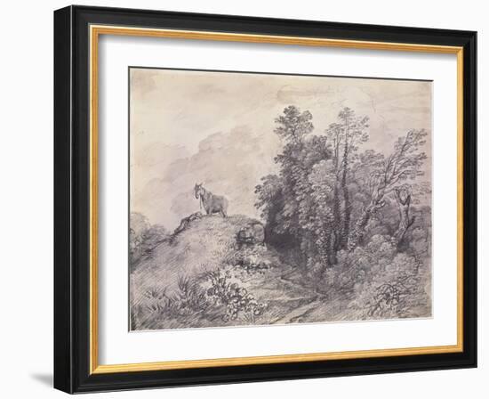 Wooded Landscape with Horse and Boy Sleeping, C.1757-Thomas Gainsborough-Framed Giclee Print