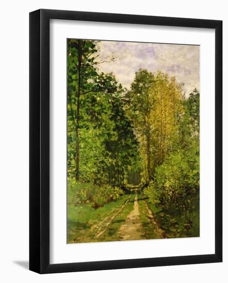 Wooded Path, 1865-Claude Monet-Framed Giclee Print