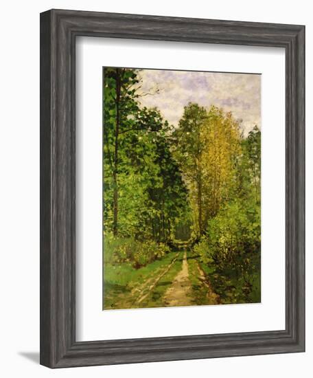 Wooded Path, 1865-Claude Monet-Framed Giclee Print