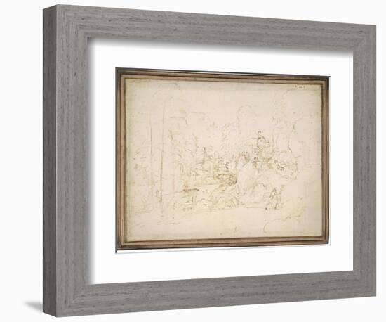 Wooded Ravine Spanned by a Stone Bridge-Fra Bartolommeo-Framed Premium Giclee Print
