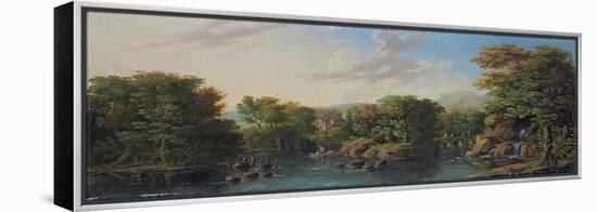 Wooded River Landscape-George the Elder Barret-Framed Premier Image Canvas