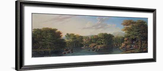 Wooded River Landscape-George the Elder Barret-Framed Giclee Print