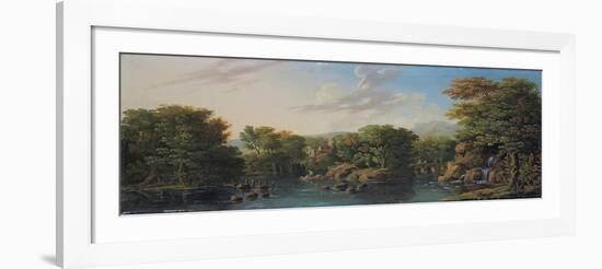 Wooded River Landscape-George the Elder Barret-Framed Giclee Print