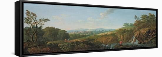 Wooded River Landscape-George the Elder Barret-Framed Premier Image Canvas