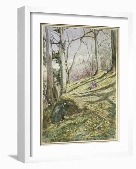 Wooded Slope with Four Figures-John William Inchbold-Framed Giclee Print