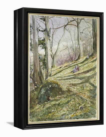 Wooded Slope with Four Figures-John William Inchbold-Framed Premier Image Canvas