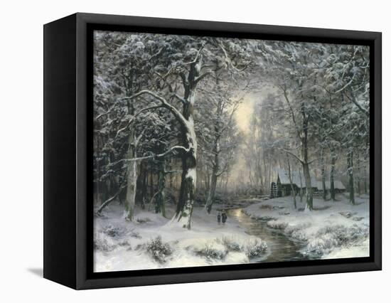 Wooded Winter Landscape, c.1899-Carl Fahrbach-Framed Premier Image Canvas