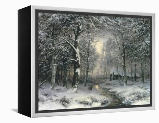 Wooded Winter Landscape, c.1899-Carl Fahrbach-Framed Premier Image Canvas