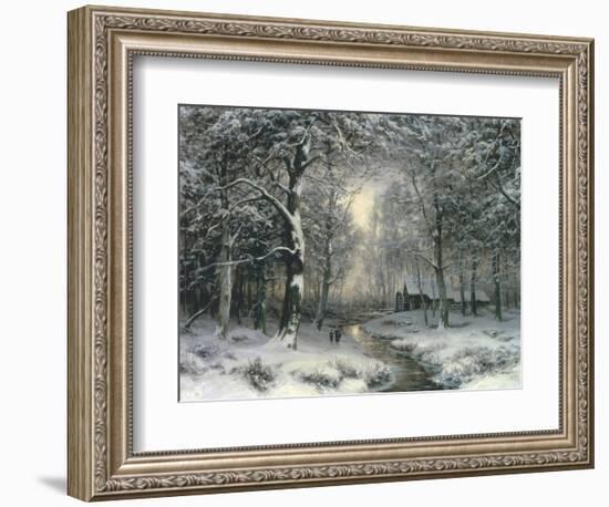 Wooded Winter Landscape, c.1899-Carl Fahrbach-Framed Giclee Print