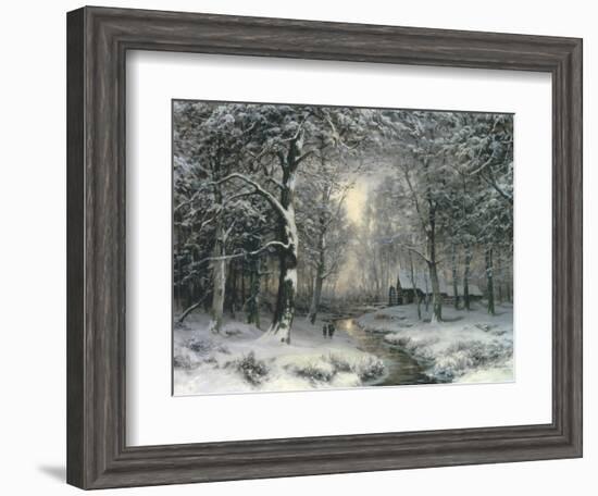 Wooded Winter Landscape, c.1899-Carl Fahrbach-Framed Giclee Print