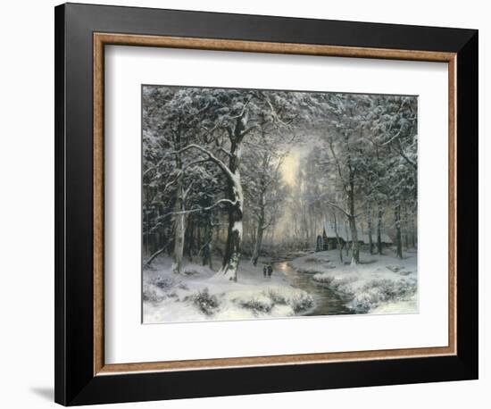 Wooded Winter Landscape, c.1899-Carl Fahrbach-Framed Giclee Print