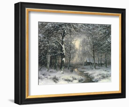 Wooded Winter Landscape, c.1899-Carl Fahrbach-Framed Giclee Print