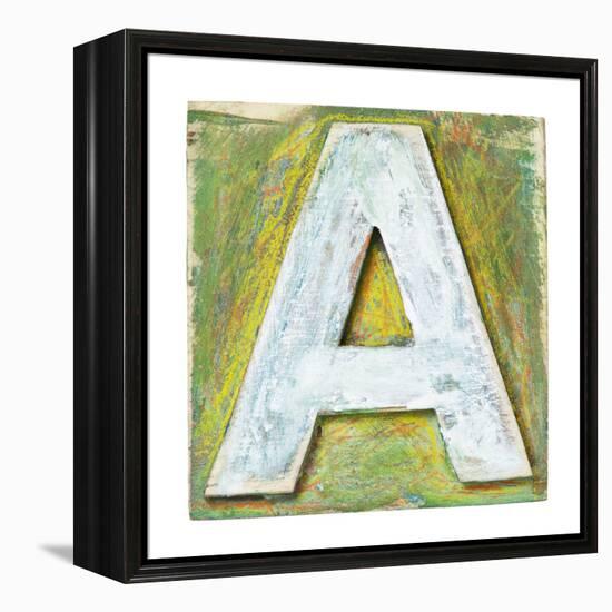 Wooden Alphabet Block, Letter A-donatas1205-Framed Stretched Canvas