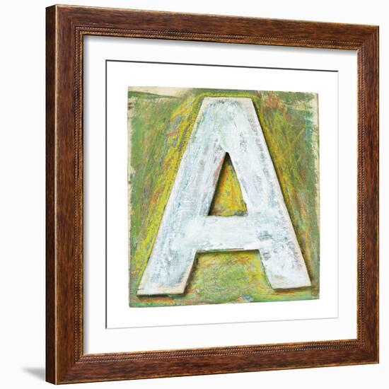 Wooden Alphabet Block, Letter A-donatas1205-Framed Premium Giclee Print