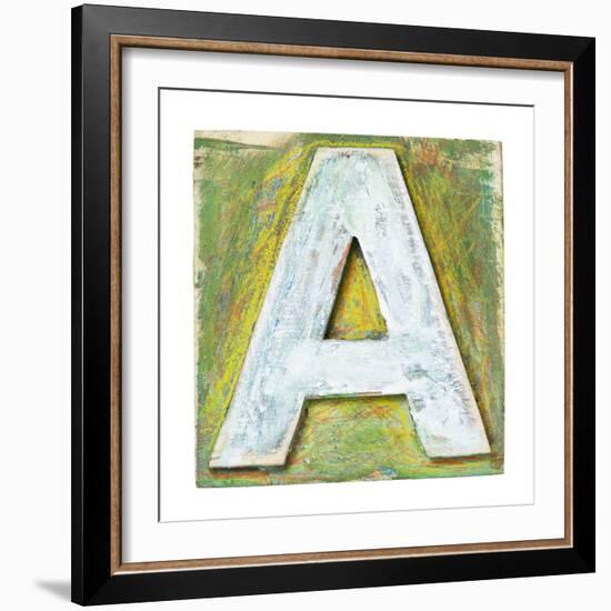 Wooden Alphabet Block, Letter A-donatas1205-Framed Premium Giclee Print