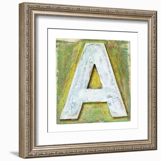 Wooden Alphabet Block, Letter A-donatas1205-Framed Art Print