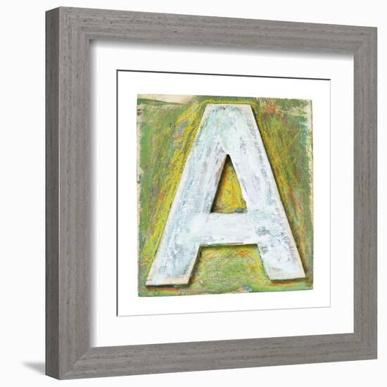 Wooden Alphabet Block, Letter A-donatas1205-Framed Art Print