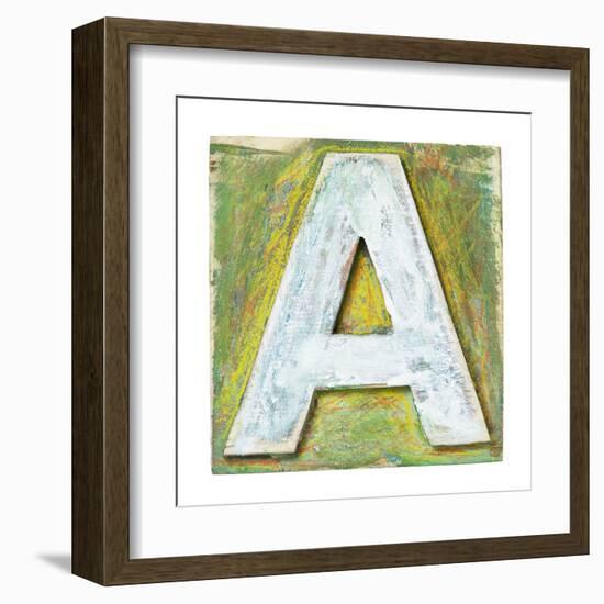 Wooden Alphabet Block, Letter A-donatas1205-Framed Art Print