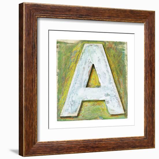 Wooden Alphabet Block, Letter A-donatas1205-Framed Art Print