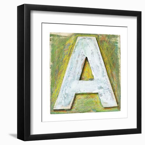 Wooden Alphabet Block, Letter A-donatas1205-Framed Art Print