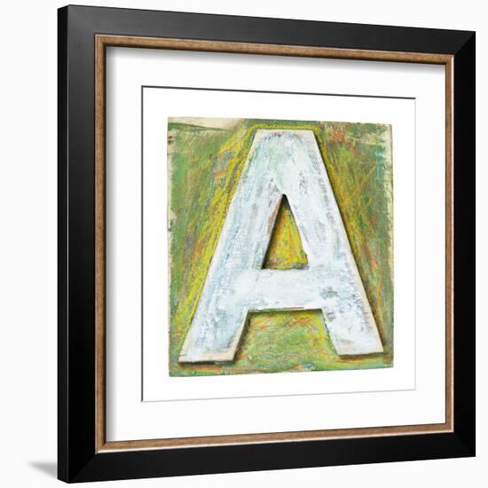 Wooden Alphabet Block, Letter A-donatas1205-Framed Art Print