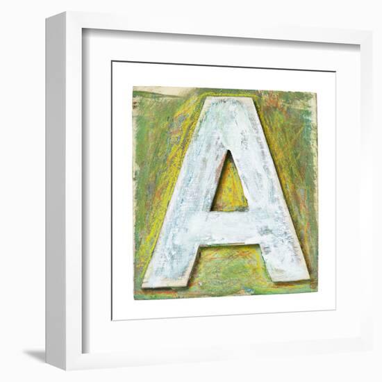 Wooden Alphabet Block, Letter A-donatas1205-Framed Art Print