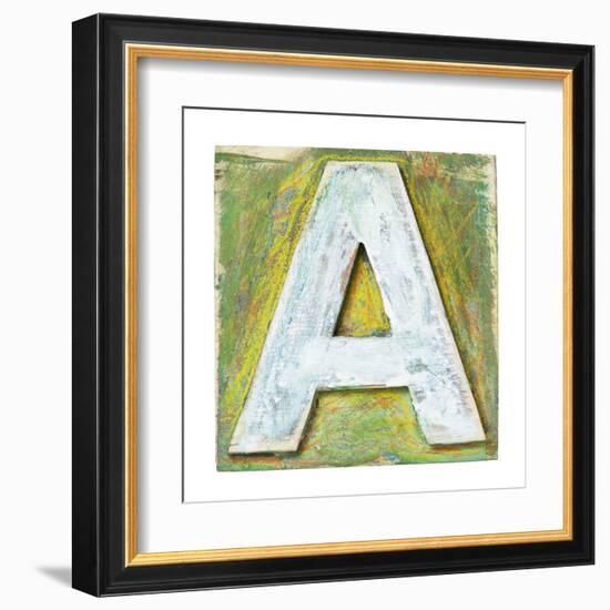 Wooden Alphabet Block, Letter A-donatas1205-Framed Art Print