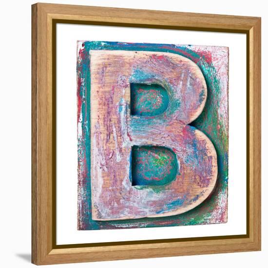Wooden Alphabet Block, Letter B-donatas1205-Framed Stretched Canvas