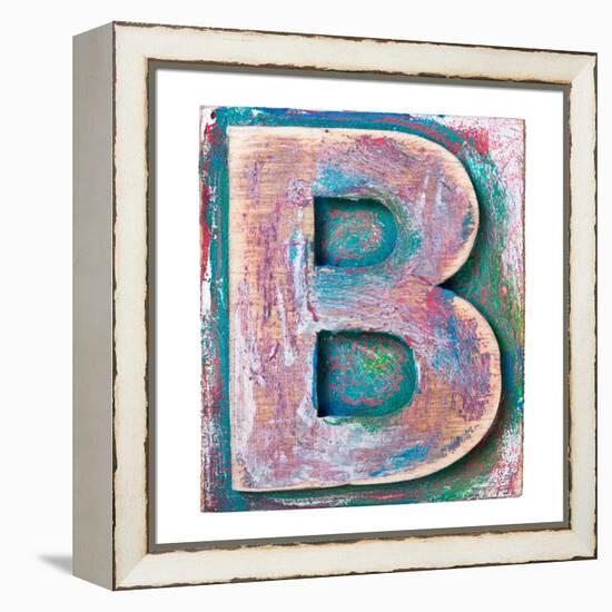 Wooden Alphabet Block, Letter B-donatas1205-Framed Stretched Canvas